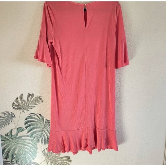 Anthropologie Pink Bell Sleeve Crew Neck Size Medium Dress - Picture 2 of 4